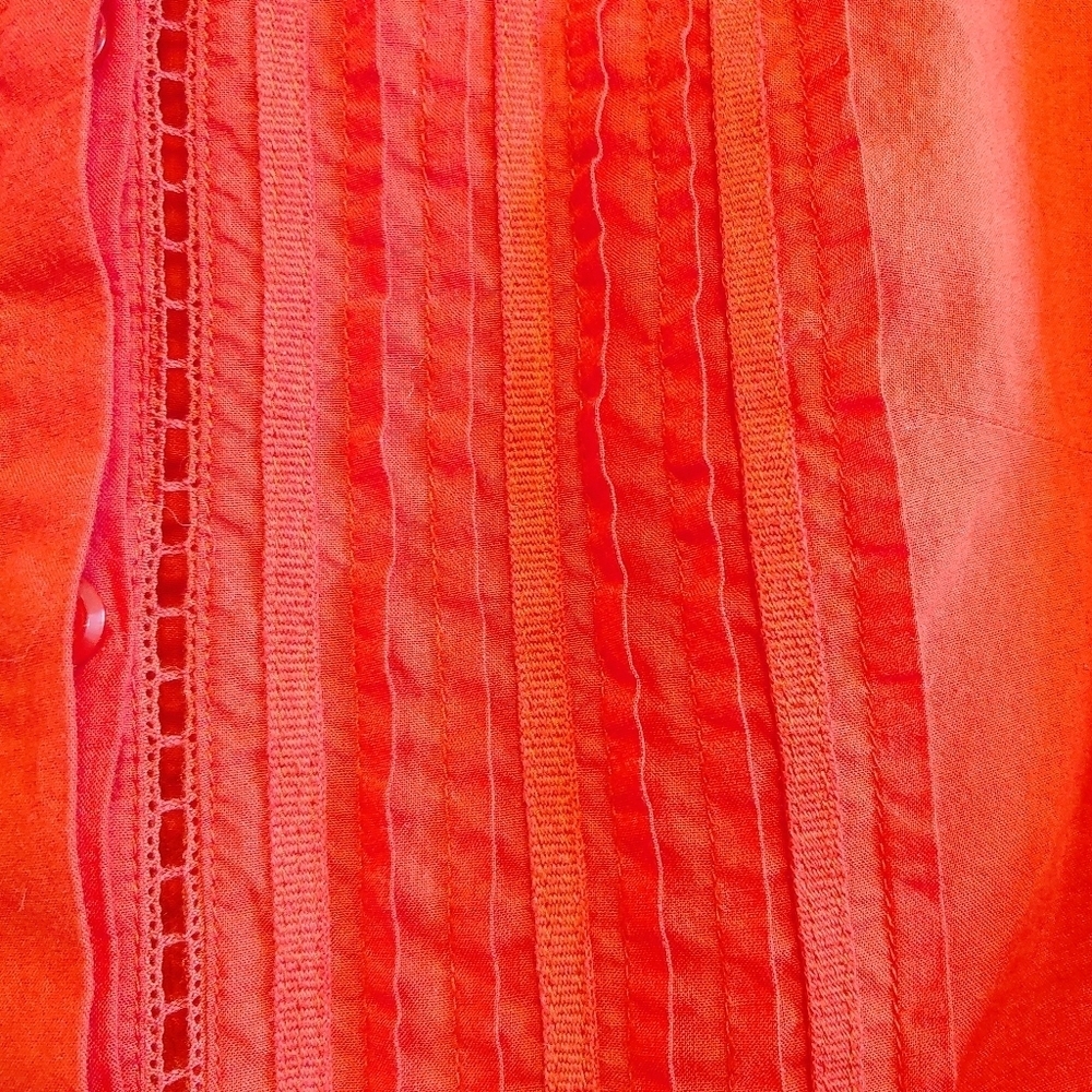 Meadow Rue Anthropologie Cotton Pintuck Boho Blouse Sz 10 Prairie Cottagecore - Picture 5 of 9